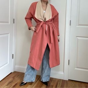 Wool Blend Reglan Sleeve Belted Coat